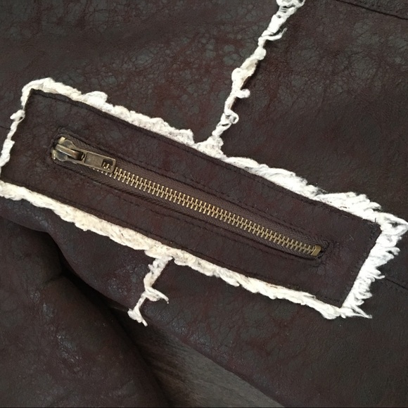 FAUX LEATHER & FAUX FUR SHERPA WINTER COAT - Picture 7 of 9